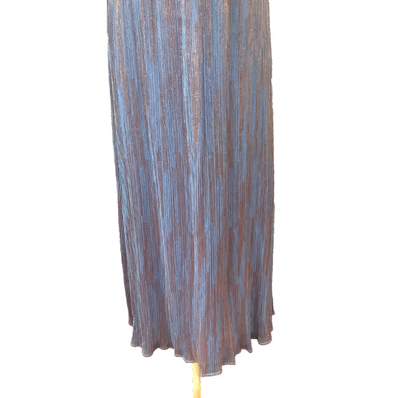 NIGHTWAY Womens Blue Metallic Rose Gold Formal Gown Dress sz 8 Prom NWT - Picture 7 of 8